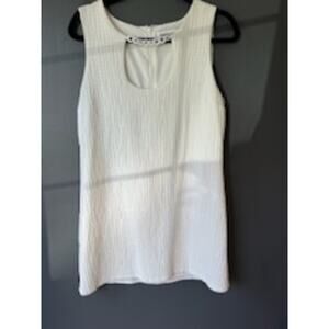 Amanda Uprichard New York White "Marguerite" Dress Scoop Neck Sleeveless Size L